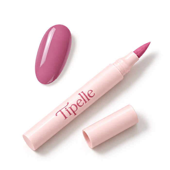 Tipelle Pastel Nail Pen in pink packaging with matching shade sample