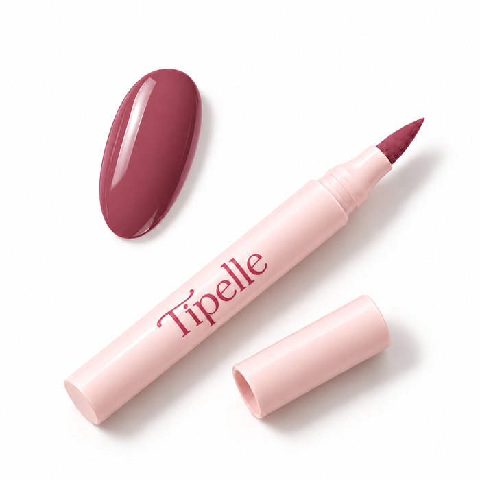 Tipelle Pinky Nail Pen in pink packaging with matching shade sample