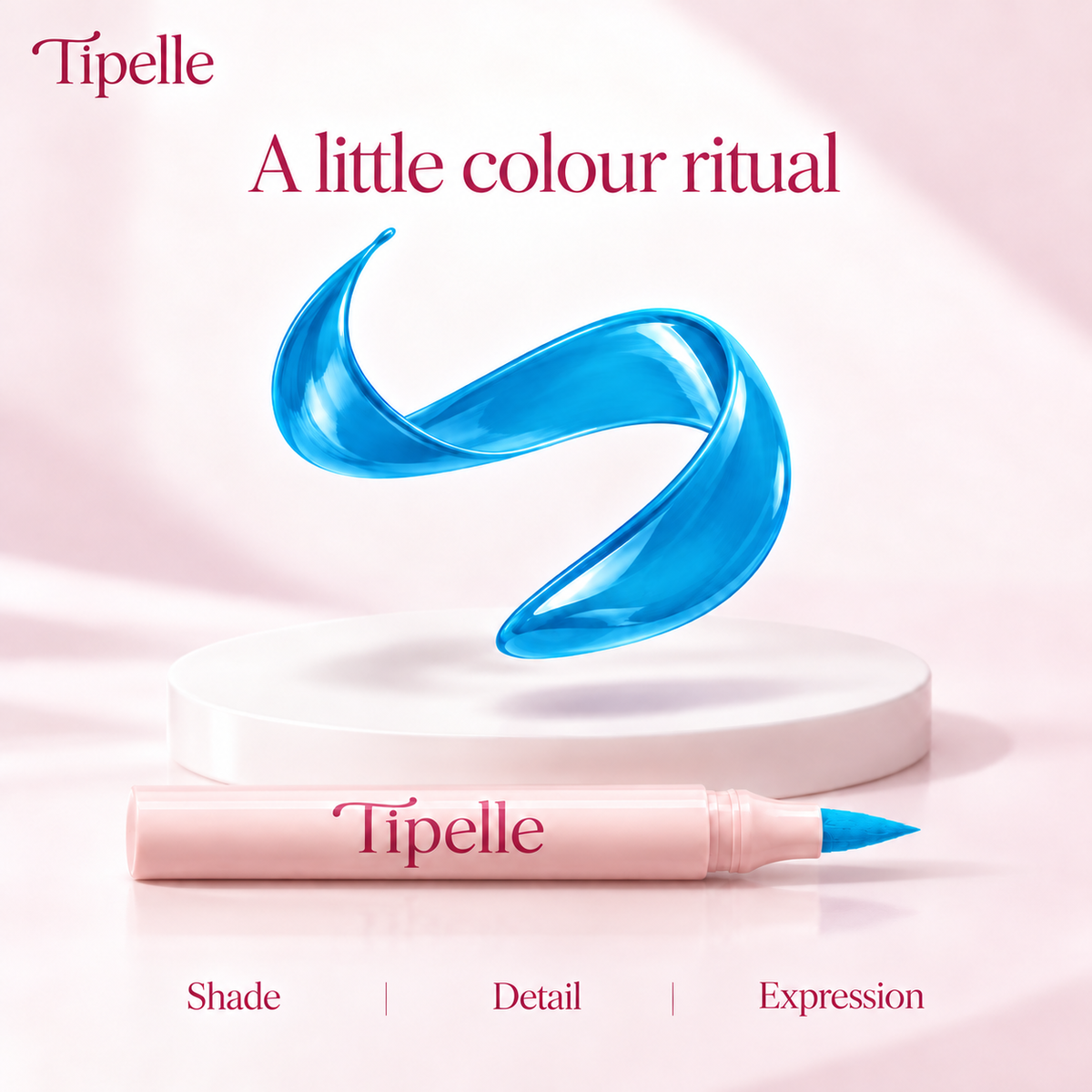 Tipelle Azure polish pigment and pink nail pen