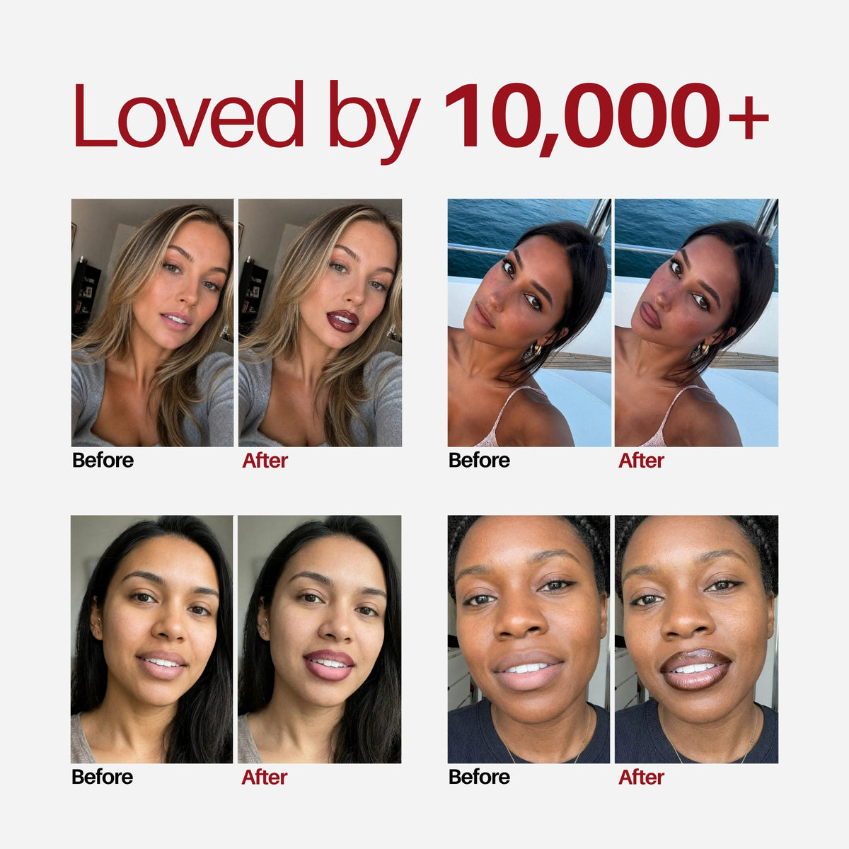 Original customer lip before-and-after comparison