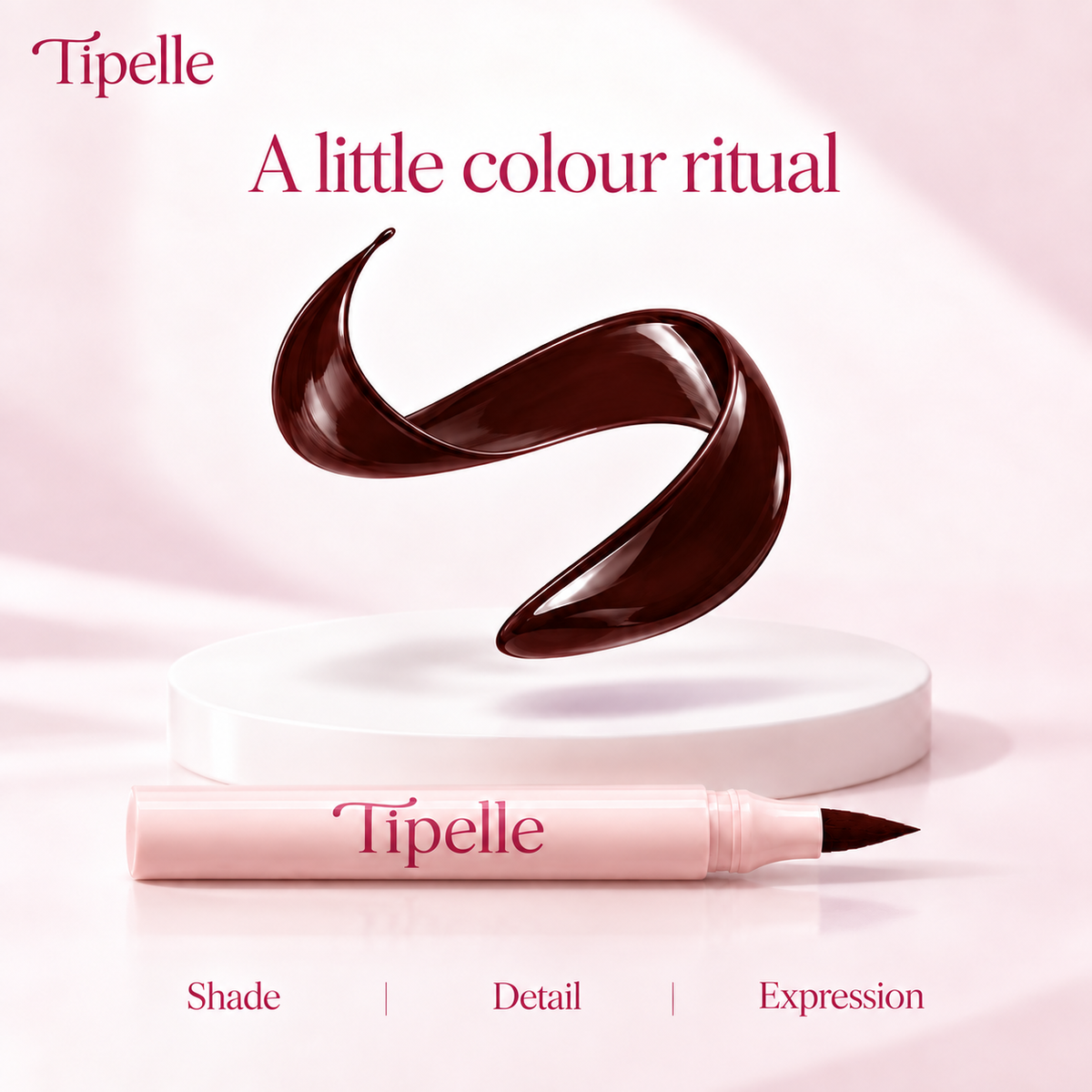 Tipelle Chocolate polish pigment and pink nail pen