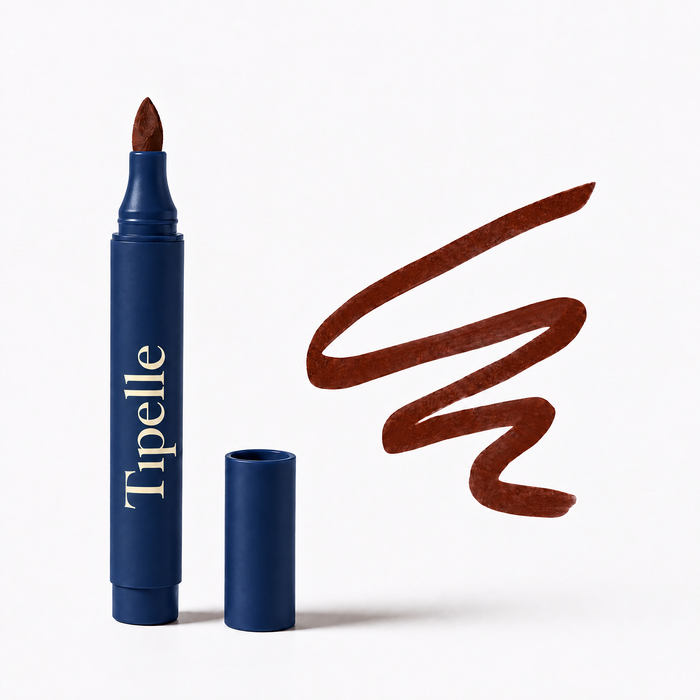 Tipelle heady lip pen navy buttercream original upright composition