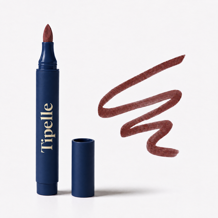 Tipelle deep lip pen navy buttercream original upright composition