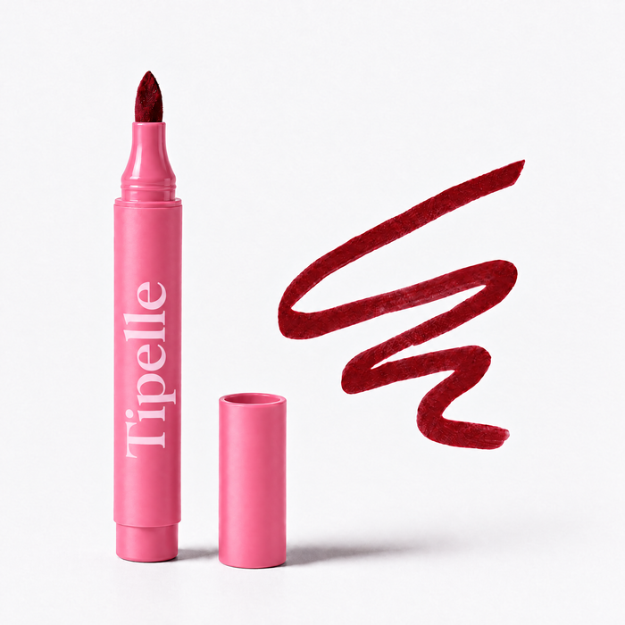 Tipelle cherry lip pen rose and blush pink original upright composition